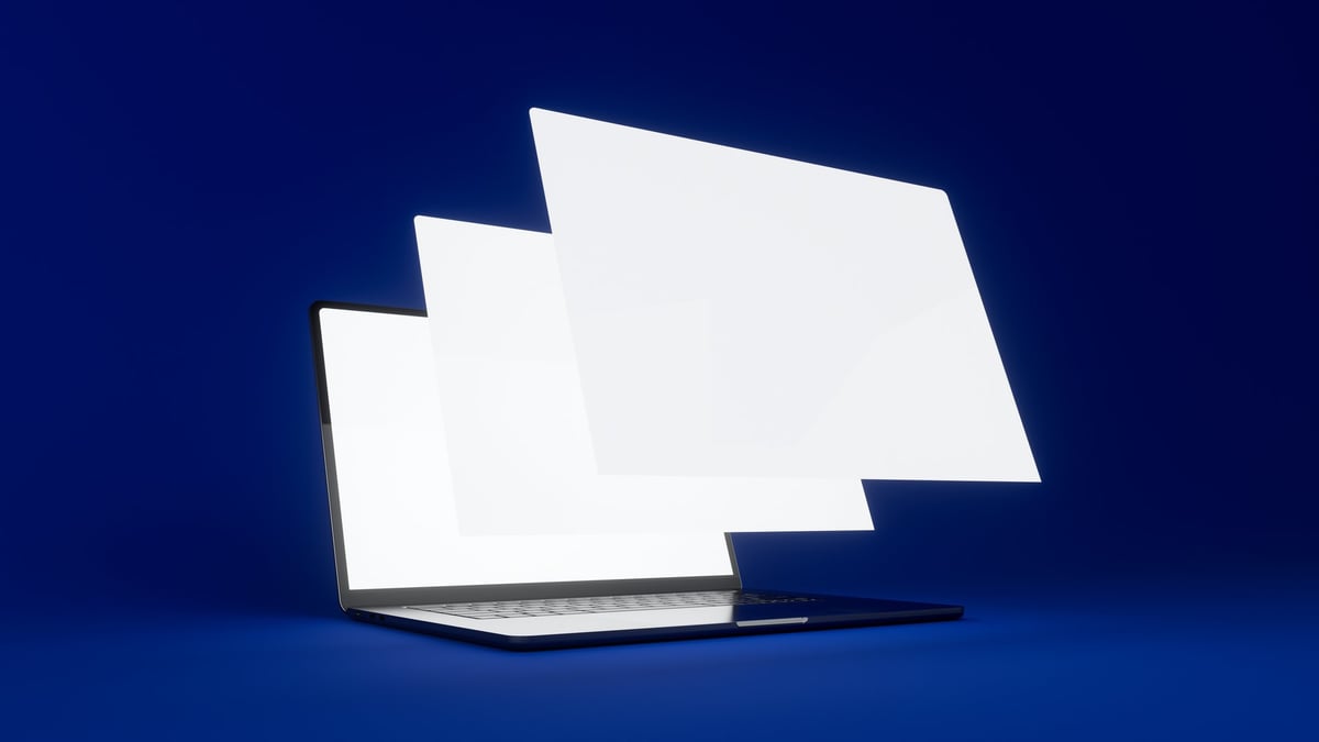Website design template on laptop